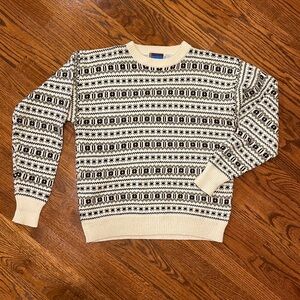 Vintage 1990s Ivory Fairisle Sweater - Size Large